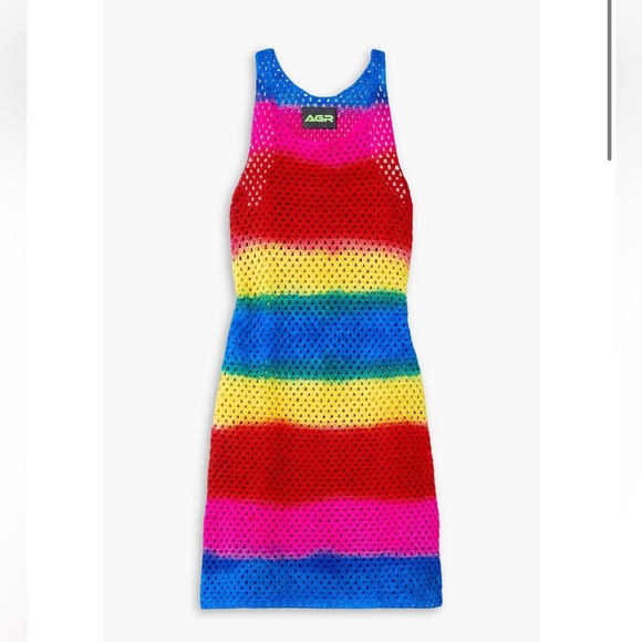 AGR Striped open-knit cotton mini dress - Picture 7 of 9